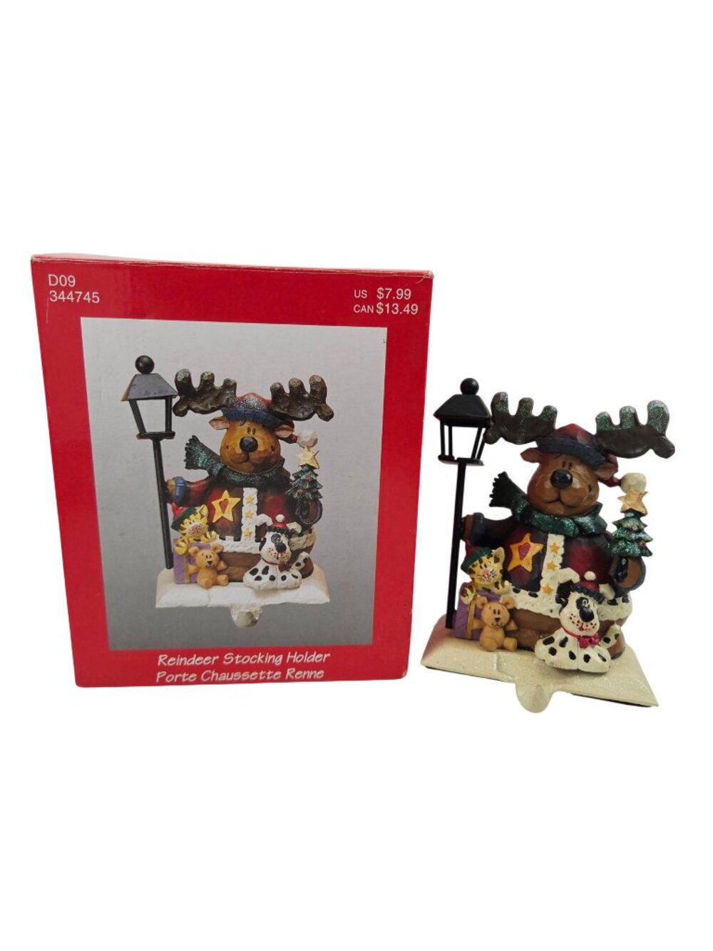 Michaels Reindeer Stocking Holder Resin Festive Decorations Lamp Post Christmas